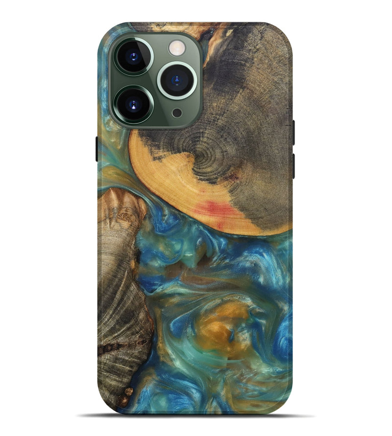 iPhone 13 Pro Max Wood+Resin Live Edge Phone Case - Keegan (Clear, 695928)