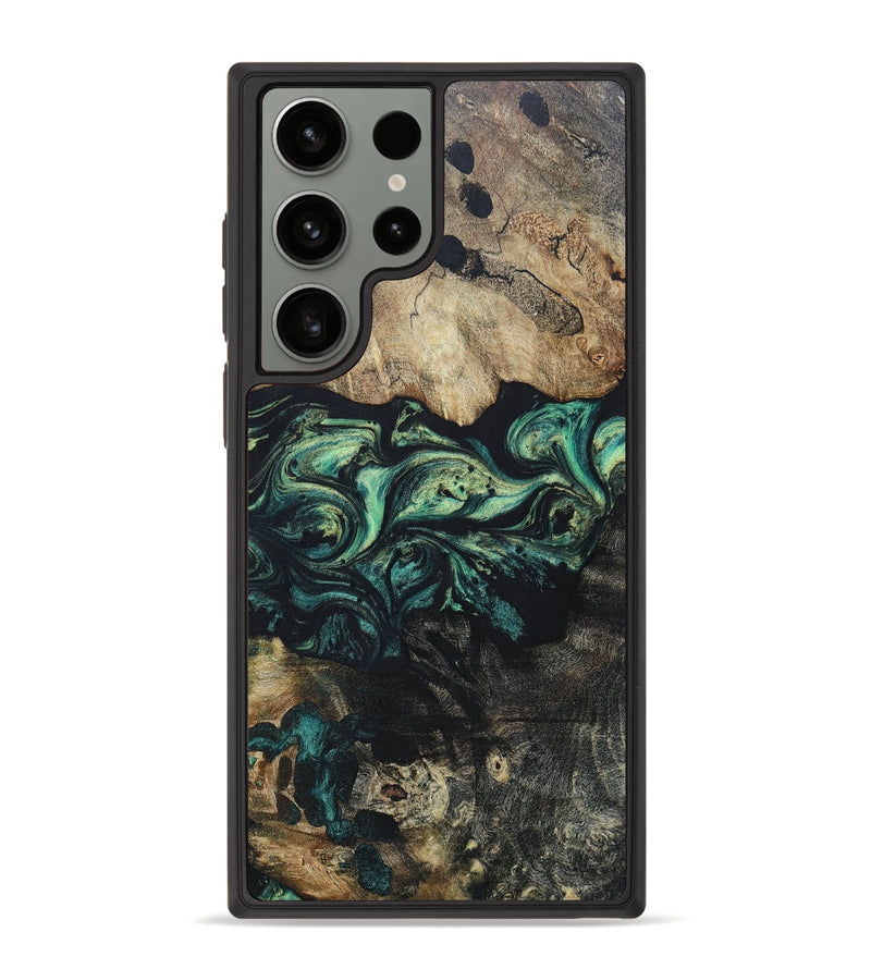 Galaxy S23 Ultra Wood+Resin Phone Case - Amie (Green, 696077)