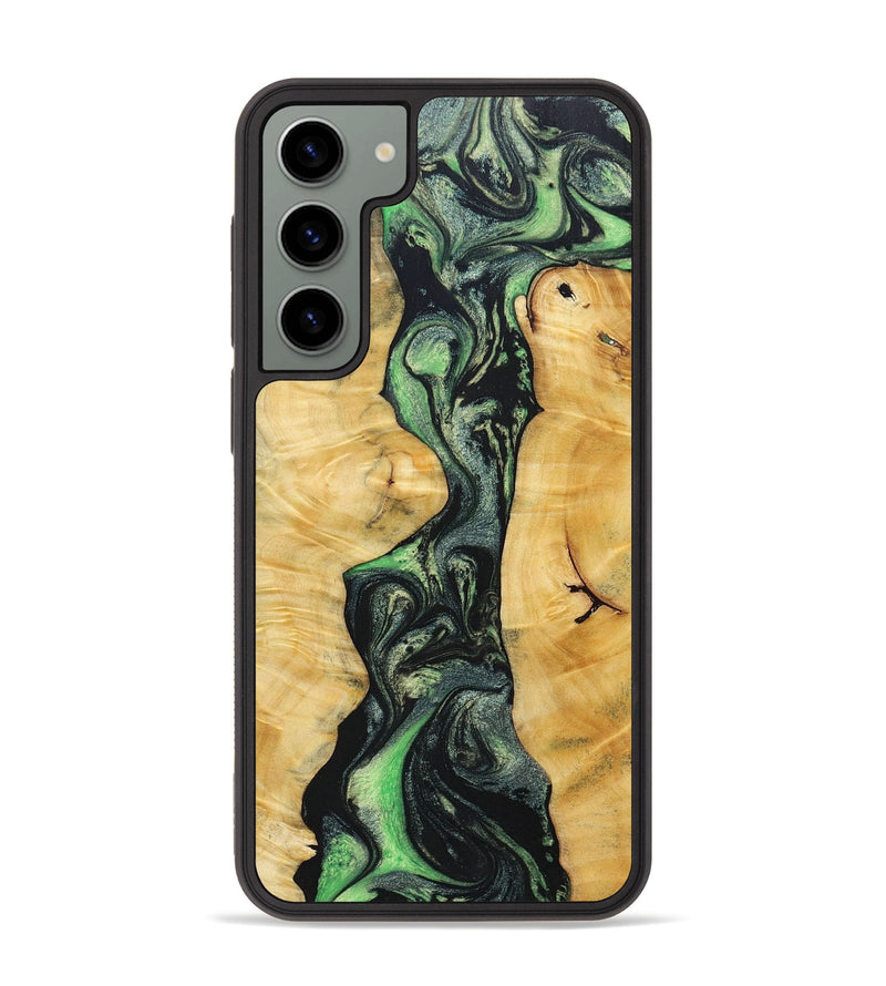 Galaxy S23 Plus Wood+Resin Phone Case - Doris (Green, 696098)