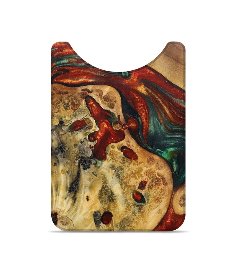 Live Edge Wood+Resin Wallet - Yolanda (Teal & Gold, 696130)