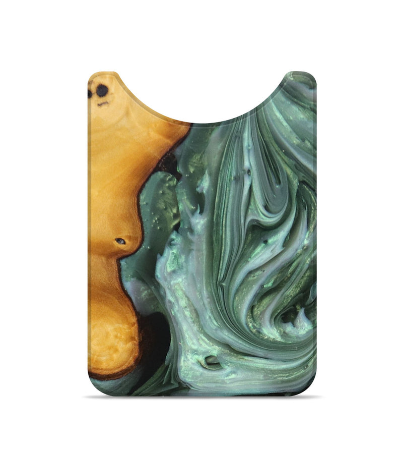 Live Edge Wood+Resin Wallet - Faye (Green, 696136)