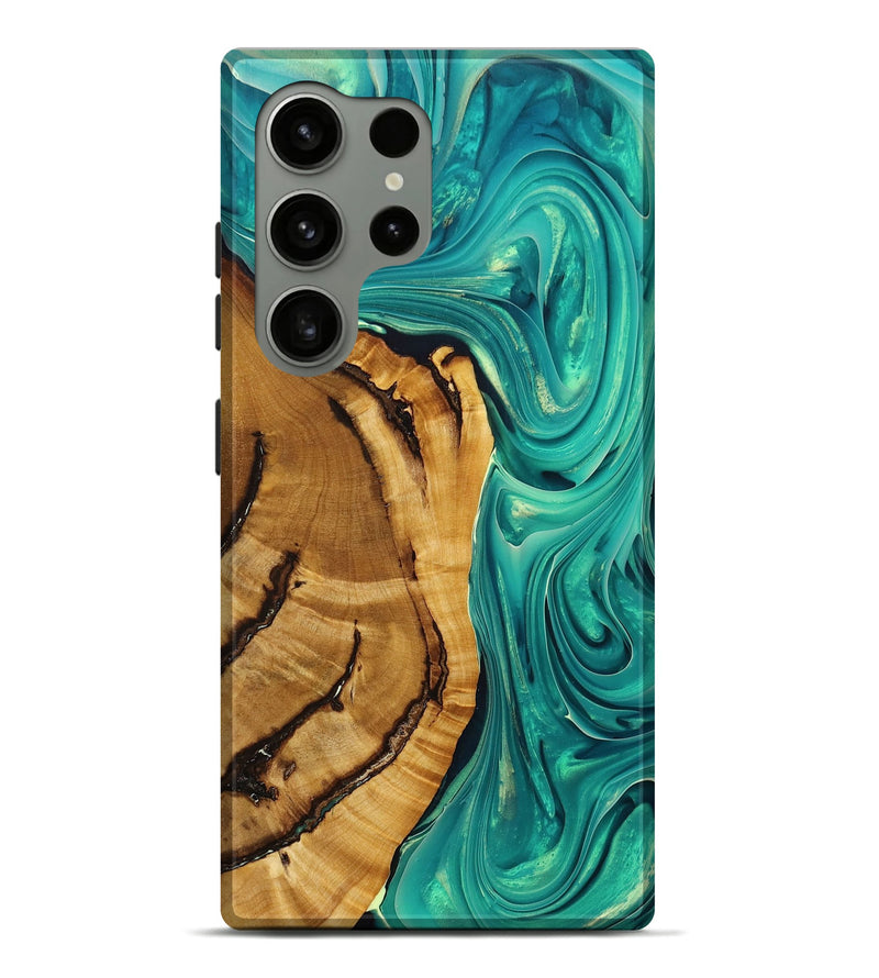 Galaxy S24 Ultra Wood+Resin Live Edge Phone Case - Madilyn (Green, 696150)