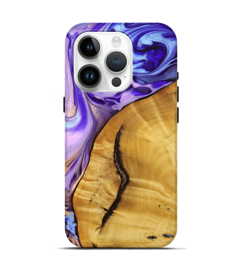 iPhone 15 Pro Wood+Resin Live Edge Phone Case - Rudy (Purple, 696156)