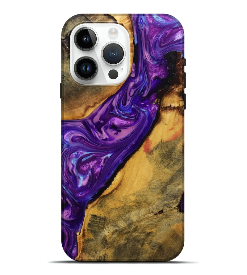 iPhone 15 Pro Max Wood+Resin Live Edge Phone Case - Chuck (Purple, 696158)