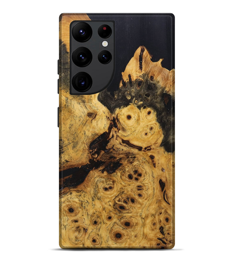 Galaxy S22 Ultra Wood+Resin Live Edge Phone Case - Bernadette (Pure Black, 696171)