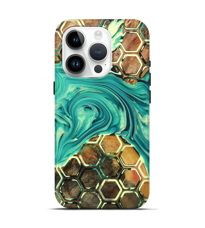 iPhone 15 Pro Wood+Resin Live Edge Phone Case - Theresa (Pattern, 696181)