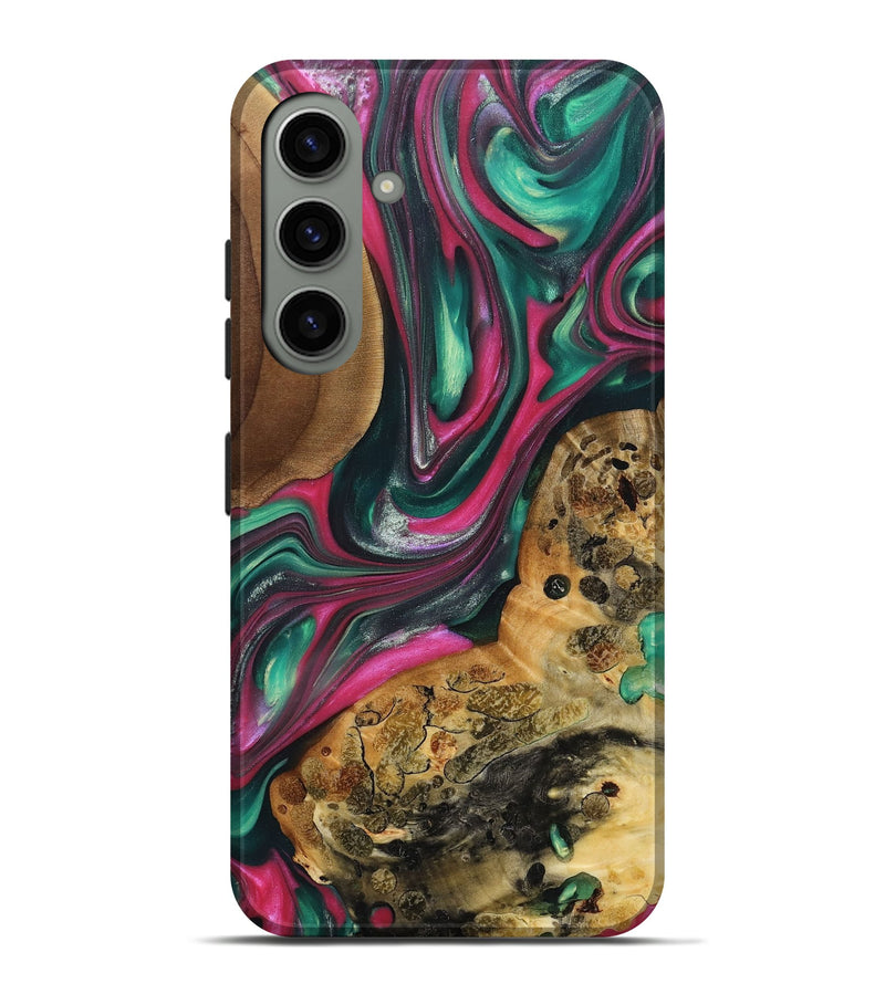 Galaxy S24 Plus Wood+Resin Live Edge Phone Case - Arnold (Green, 696183)