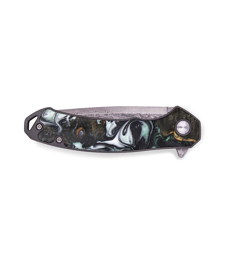 EDC Wood+Resin Pocket Knife - Mattie (Green, 696245)
