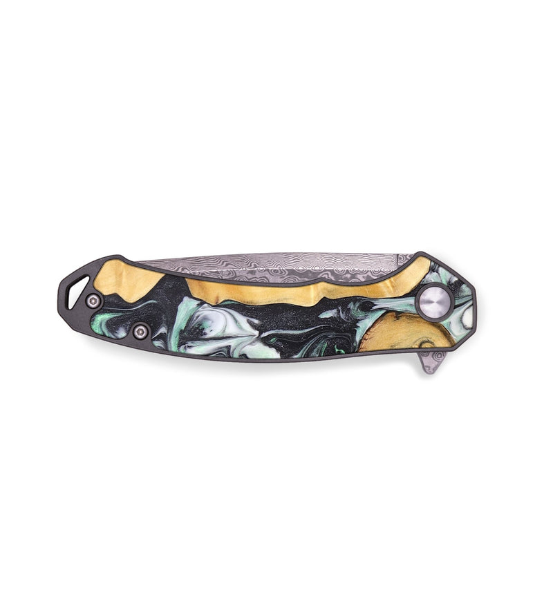 EDC Wood+Resin Pocket Knife - Lizzie (Green, 696246)