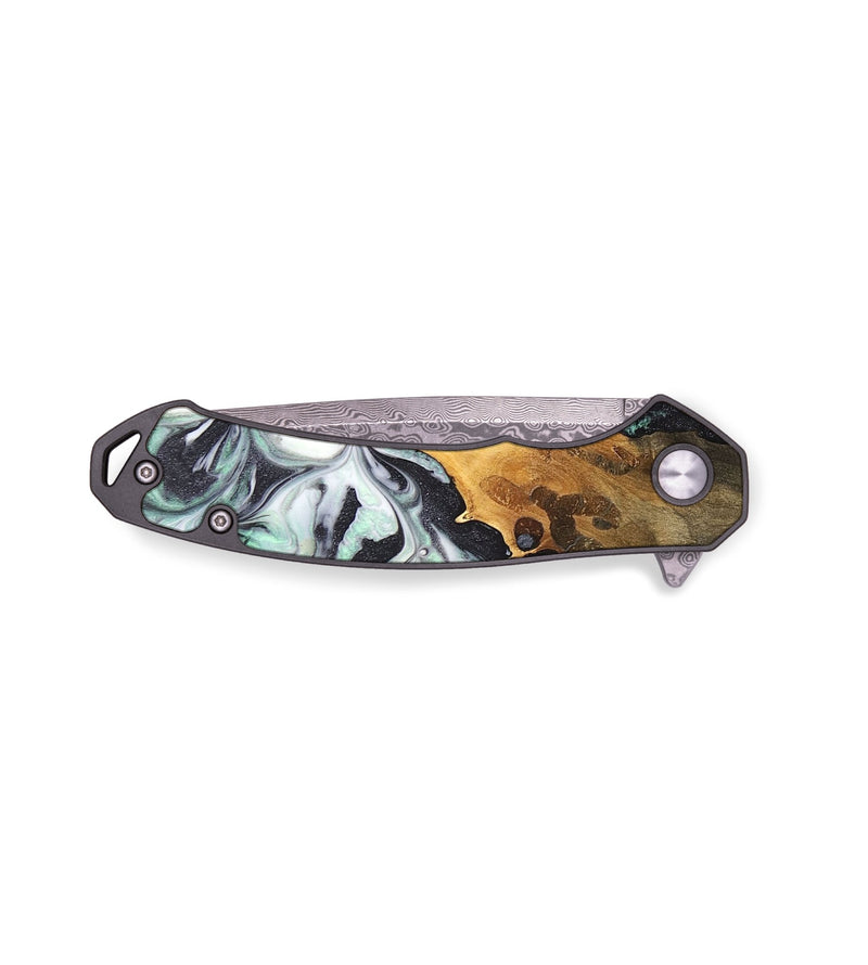 EDC Wood+Resin Pocket Knife - Shelley (Green, 696247)