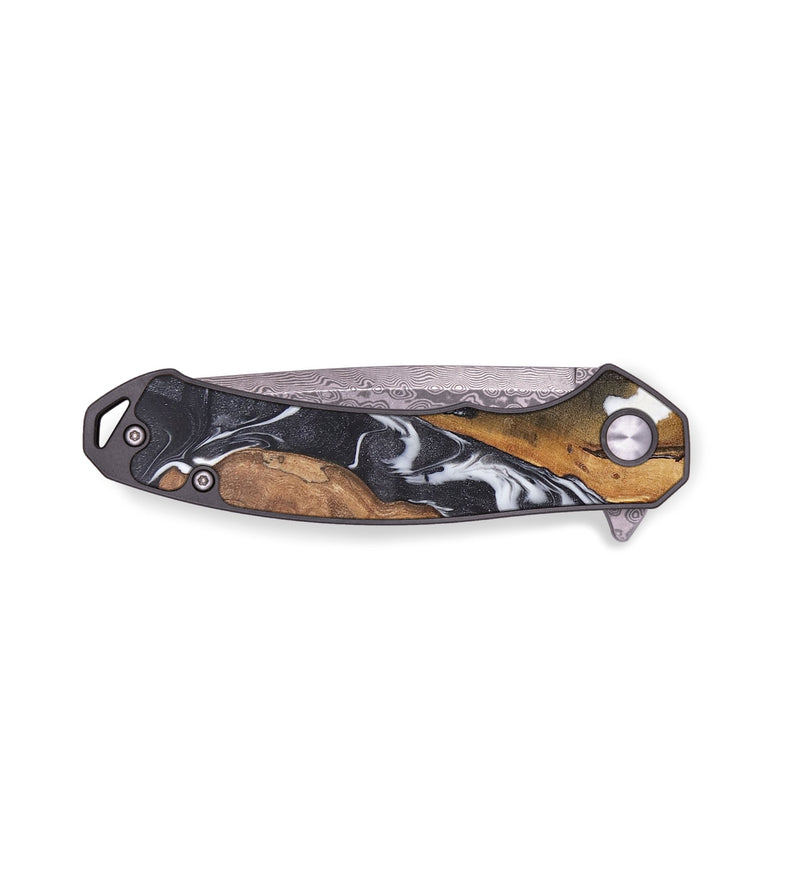 EDC Wood+Resin Pocket Knife - Daxton (Black & White, 696254)