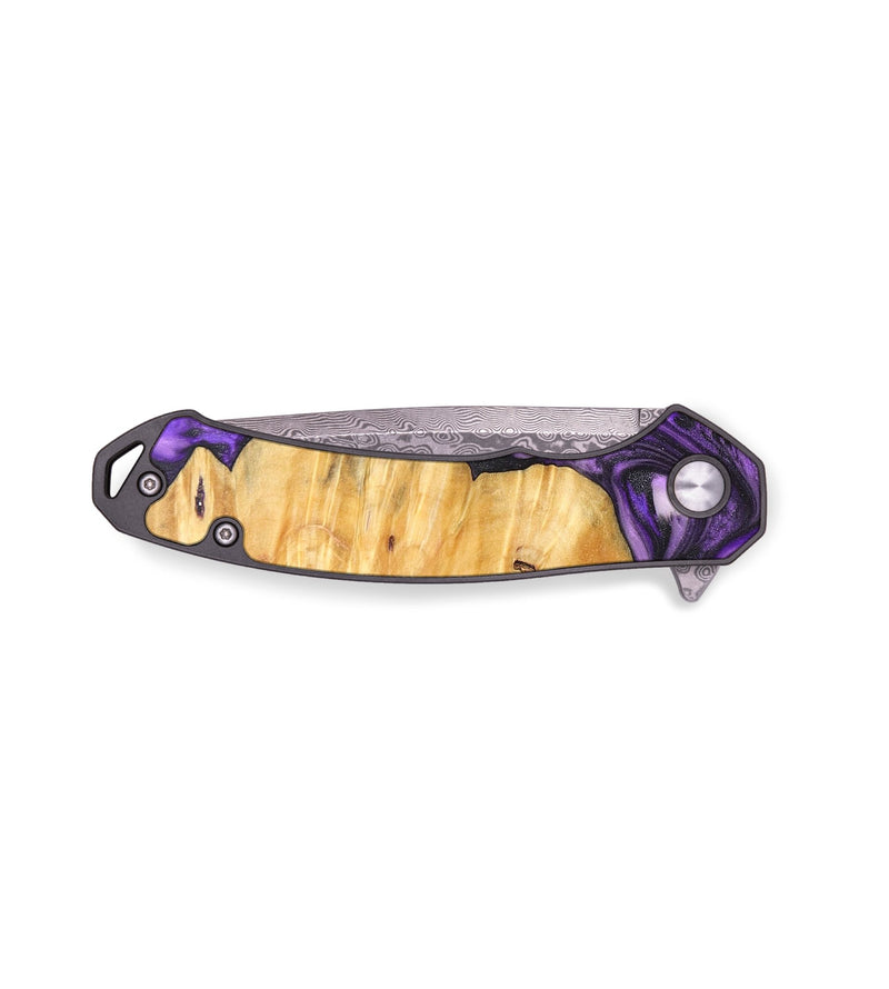 EDC Wood+Resin Pocket Knife - Ron (Purple, 696255)