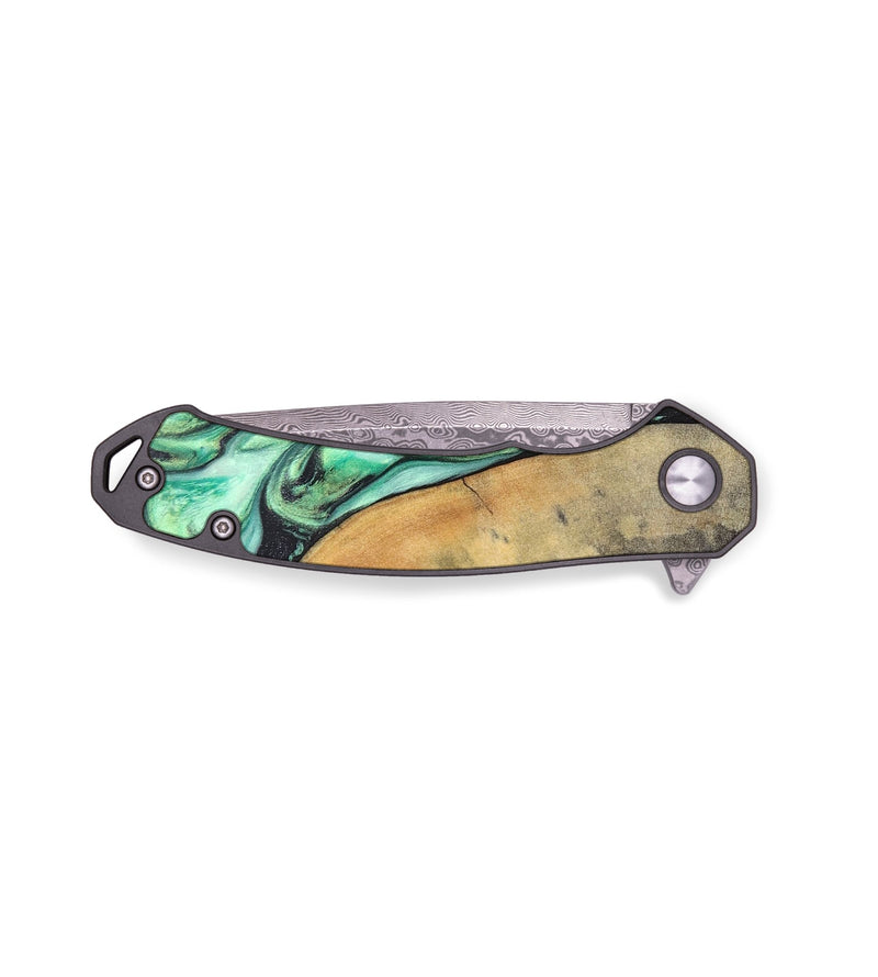 EDC Wood+Resin Pocket Knife - Juliette (Green, 696259)
