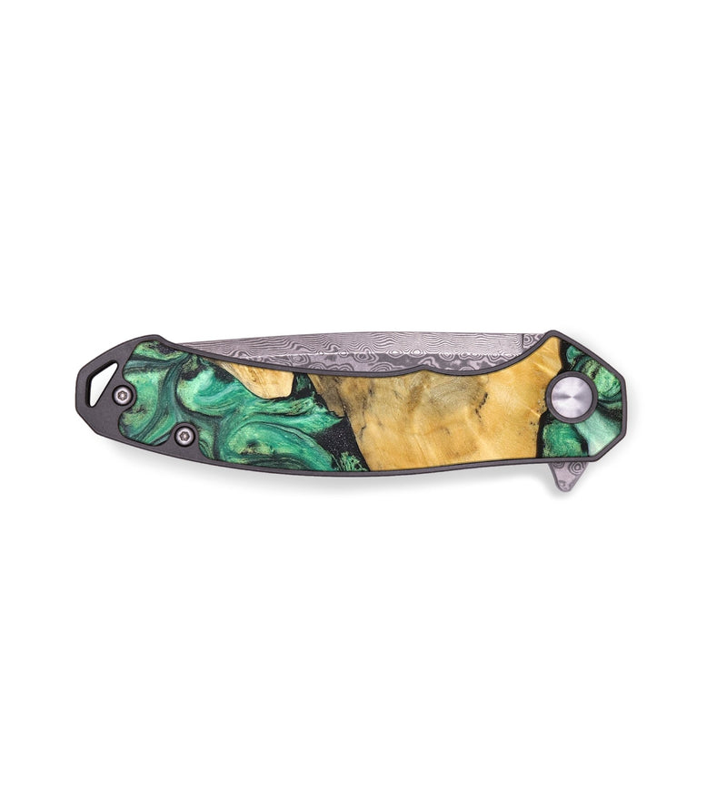 EDC Wood+Resin Pocket Knife - Chase (Green, 696261)
