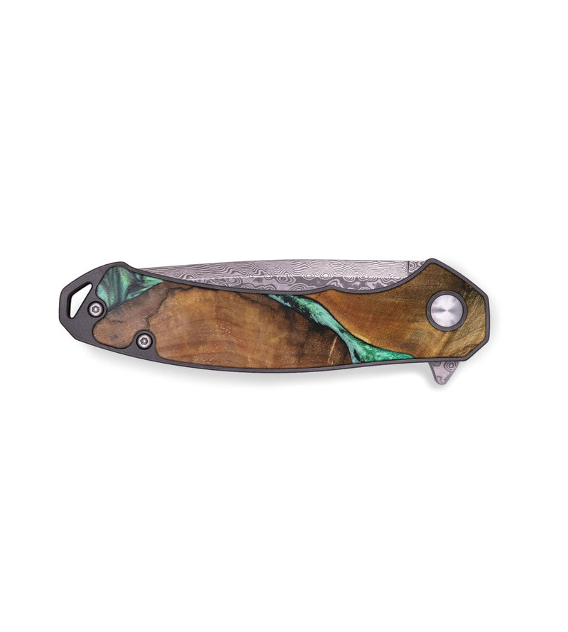 EDC Wood+Resin Pocket Knife - Mya (Green, 696262)
