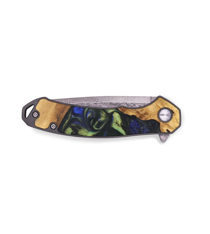 EDC Wood+Resin Pocket Knife - Ethel (Black & White, 696267)