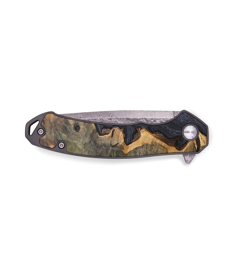 EDC Wood+Resin Pocket Knife - Edward (Pure Black, 696271)