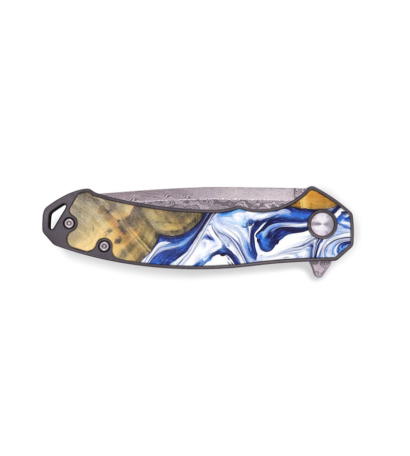 EDC Wood+Resin Pocket Knife - Kaylie (Blue, 696272)