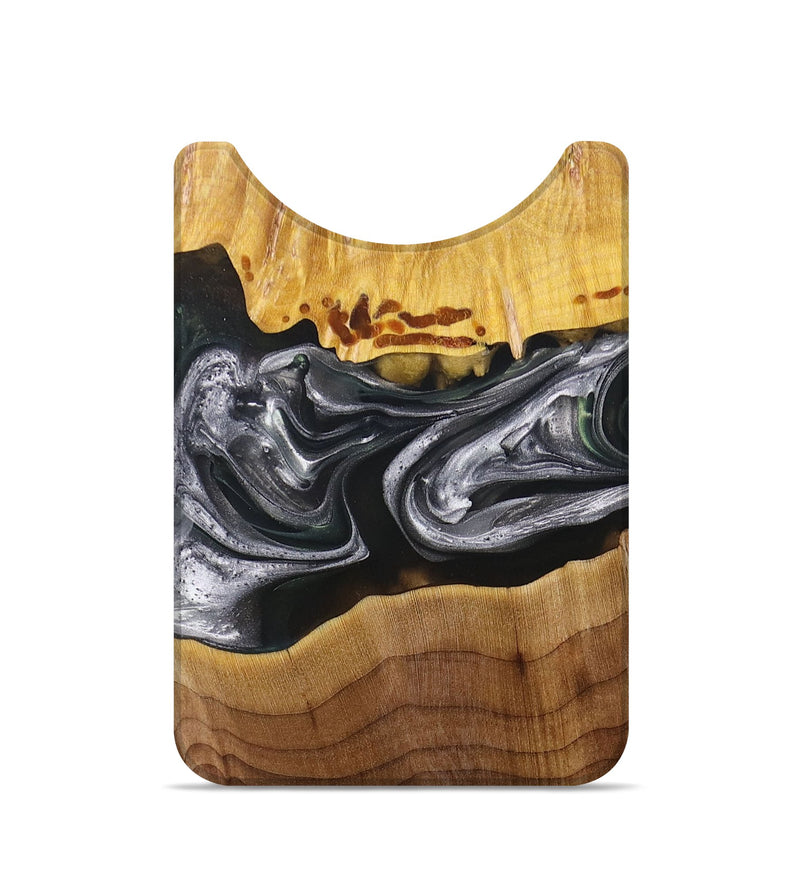 Live Edge Wood+Resin Wallet - Tate (Black & White, 696280)