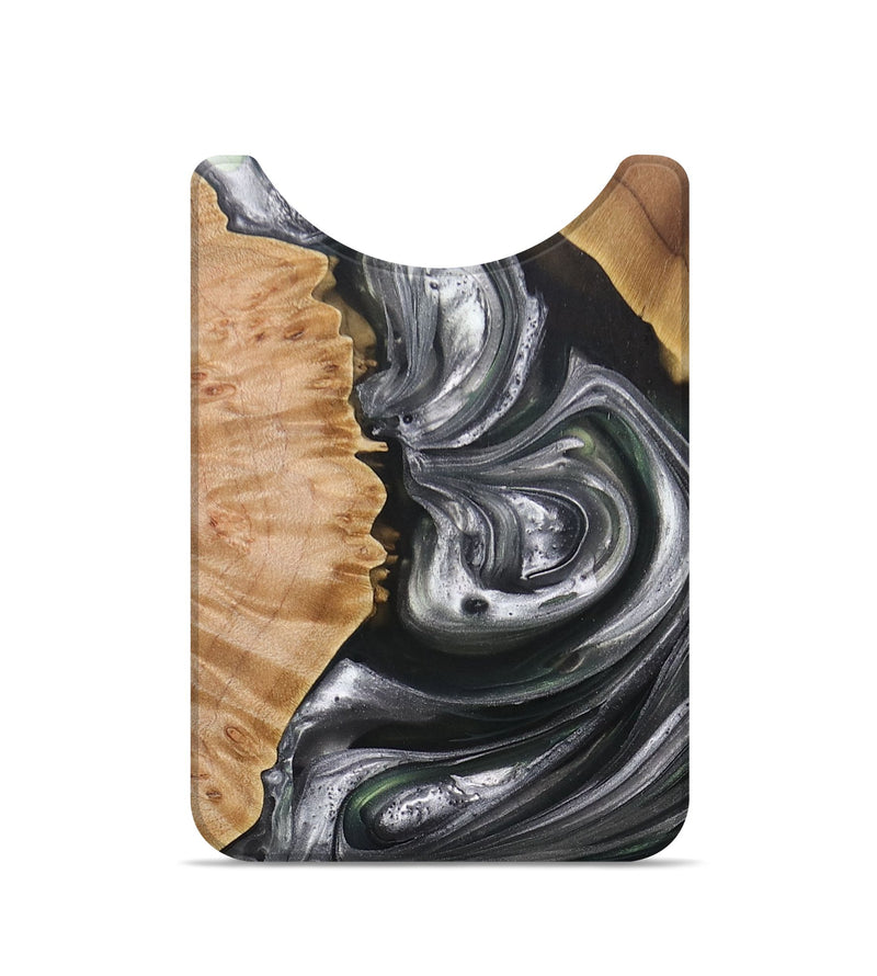 Live Edge Wood+Resin Wallet - Leo (Black & White, 696281)