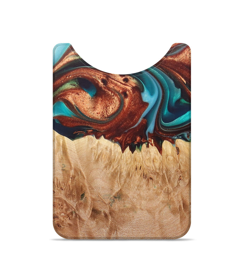 Live Edge Wood+Resin Wallet - Nevaeh (Teal & Gold, 696283)