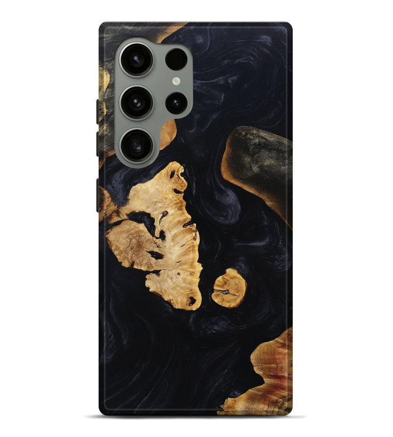 Galaxy S24 Ultra Wood+Resin Live Edge Phone Case - Kaden (Pure Black, 696295)
