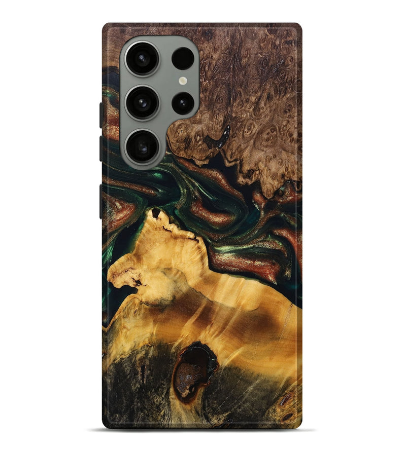 Galaxy S23 Ultra Wood+Resin Live Edge Phone Case - Nasir (Green, 696296)