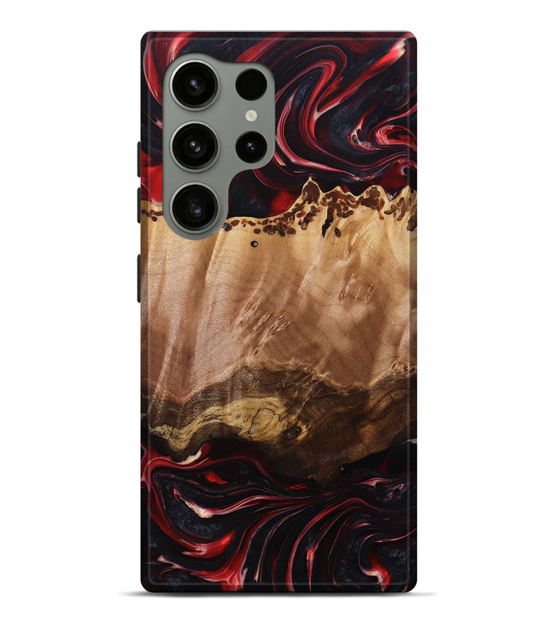 Galaxy S24 Ultra Wood+Resin Live Edge Phone Case - Cecil (Red, 696301)