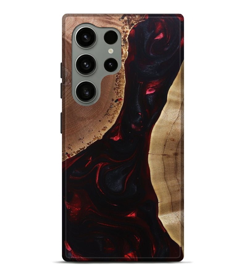 Galaxy S24 Ultra Wood+Resin Live Edge Phone Case - Justice (Red, 696303)