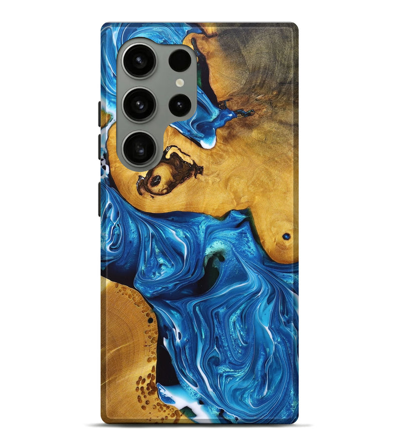 Galaxy S24 Ultra Wood+Resin Live Edge Phone Case - Jasper (Blue, 696330)