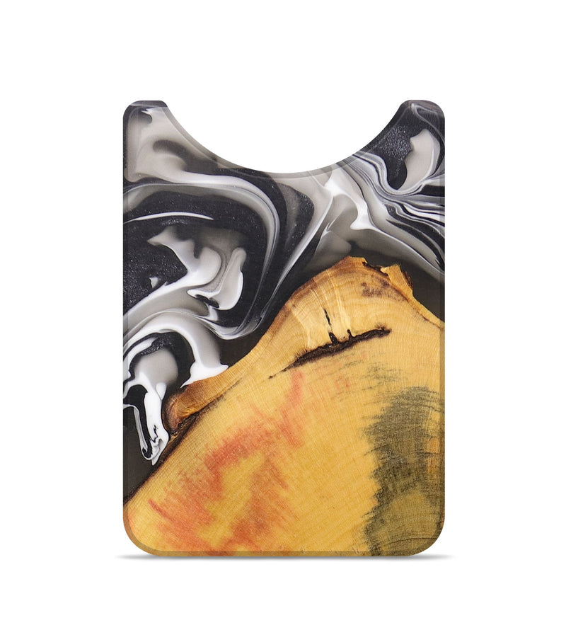 Live Edge Wood+Resin Wallet - Vanessa (Black & White, 696344)
