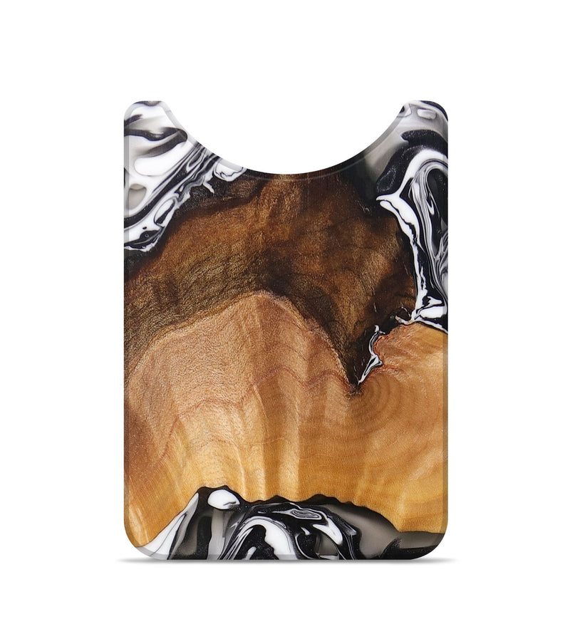 Live Edge Wood+Resin Wallet - Joselyn (Black & White, 696345)