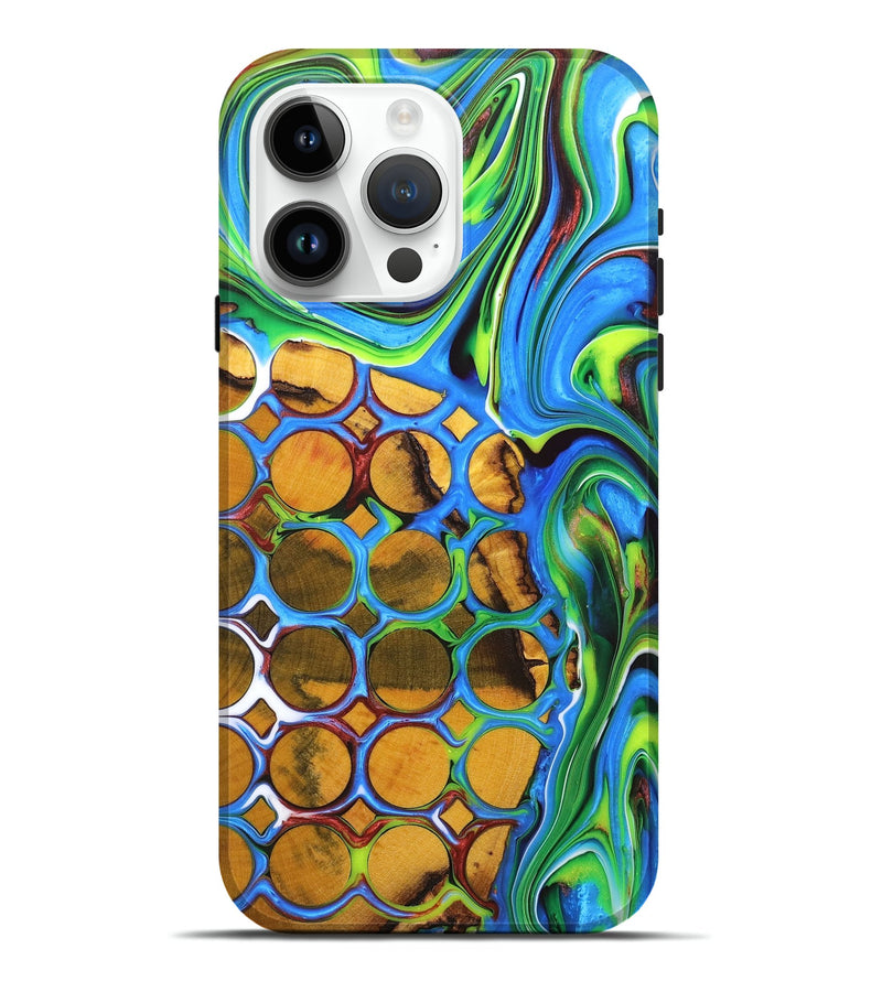 iPhone 15 Pro Max Wood+Resin Live Edge Phone Case - Jacqueline (Pattern, 696413)
