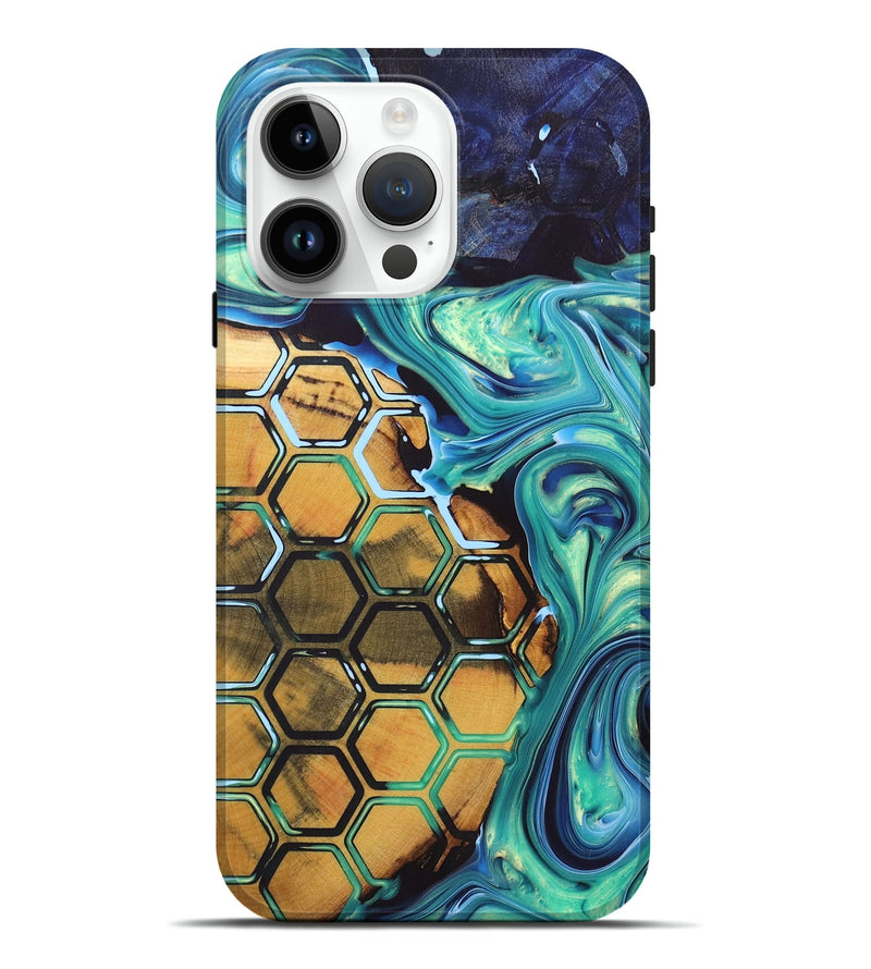 iPhone 15 Pro Max Wood+Resin Live Edge Phone Case - Juniper (Pattern, 696414)