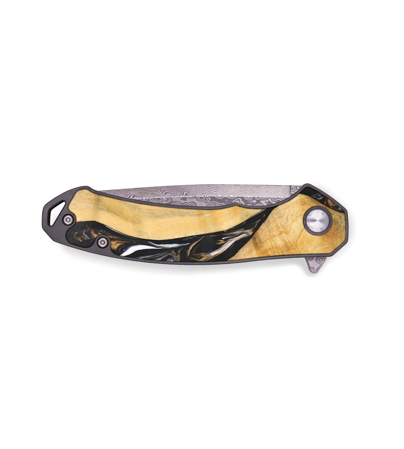 EDC Wood+Resin Pocket Knife - Sebastian (Black & White, 696433)