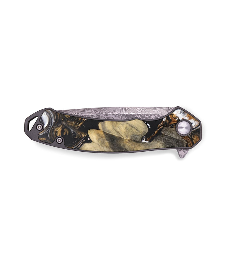 EDC Wood+Resin Pocket Knife - Wren (Black & White, 696434)