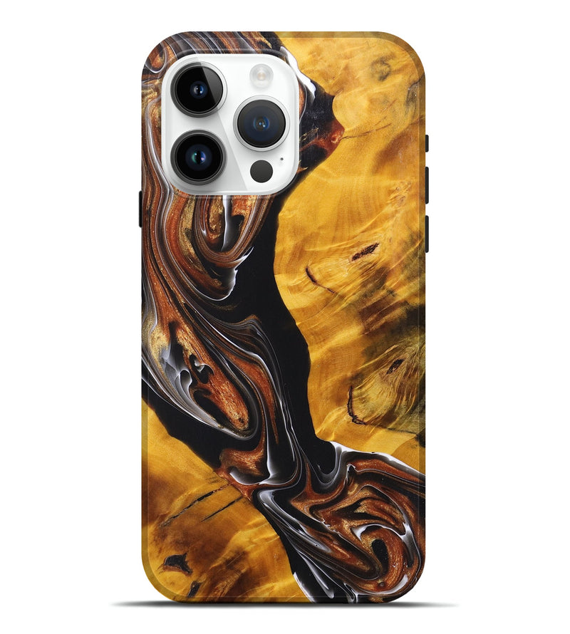 iPhone 15 Pro Max Wood+Resin Live Edge Phone Case - Lynette (Red, 696460)