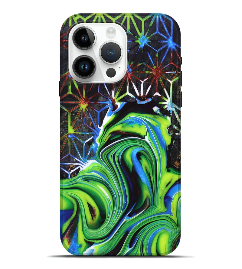 iPhone 15 Pro Max Wood+Resin Live Edge Phone Case - Gwendolyn (Pattern, 696461)