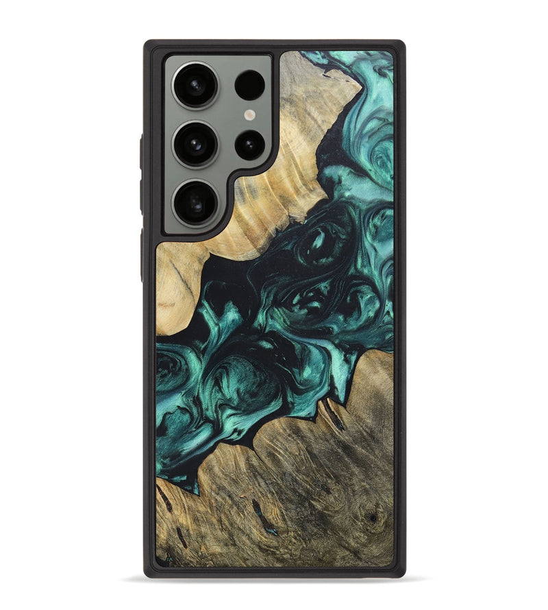 Galaxy S23 Ultra Wood+Resin Phone Case - Luke (Green, 696483)