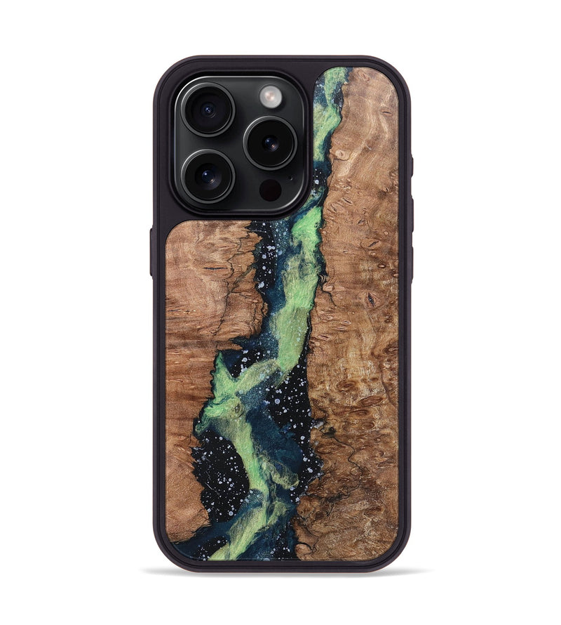 iPhone 15 Pro Wood+Resin Phone Case - Alexus (Cosmos, 696707)