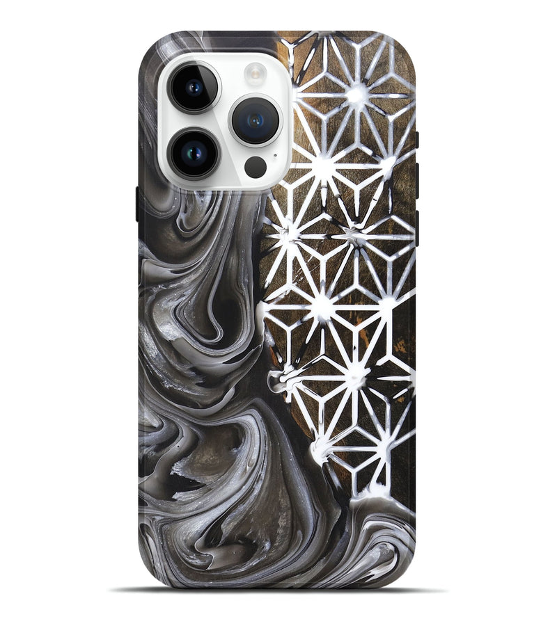 iPhone 15 Pro Max Wood+Resin Live Edge Phone Case - Valerie (Pattern, 696785)