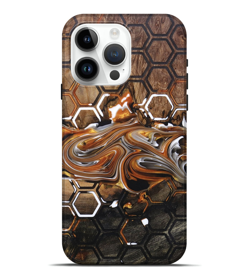 iPhone 15 Pro Max Wood+Resin Live Edge Phone Case - Aubrey (Pattern, 696788)