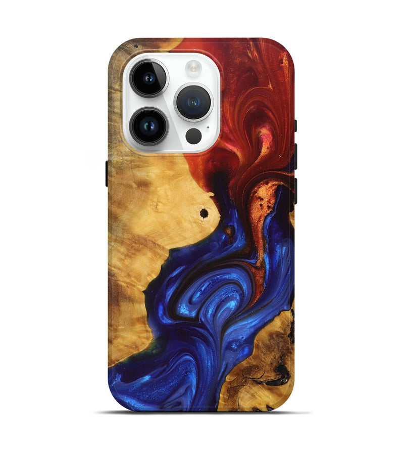 iPhone 15 Pro Wood+Resin Live Edge Phone Case - Athena (Fire & Ice, 696802)