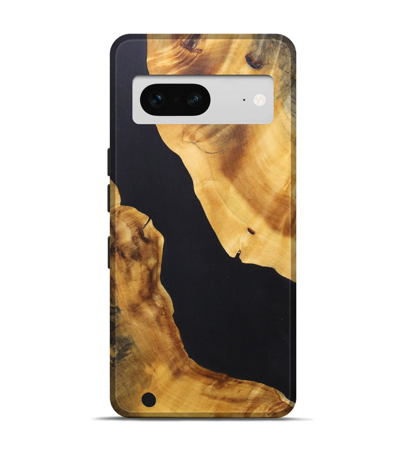 Pixel 7 Wood+Resin Live Edge Phone Case - Carter (Pure Black, 696831)