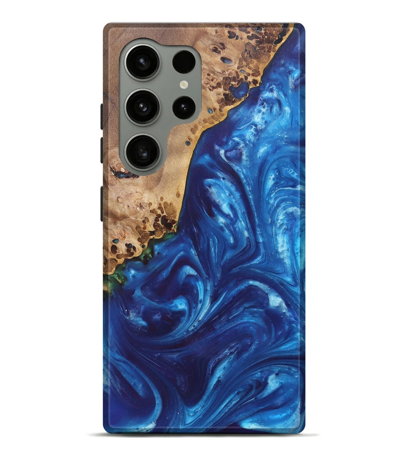 Galaxy S24 Ultra Wood+Resin Live Edge Phone Case - Miranda (Blue, 696837)