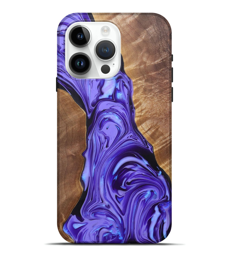 iPhone 15 Pro Max Wood+Resin Live Edge Phone Case - Anaya (Purple, 696843)