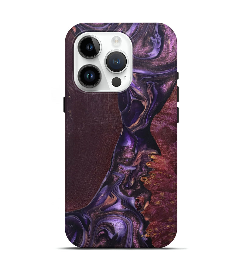 iPhone 15 Pro Wood+Resin Live Edge Phone Case - Pam (Purple, 696845)
