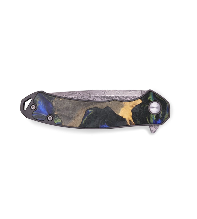 EDC Wood+Resin Pocket Knife - Kathryn (Blue, 696928)