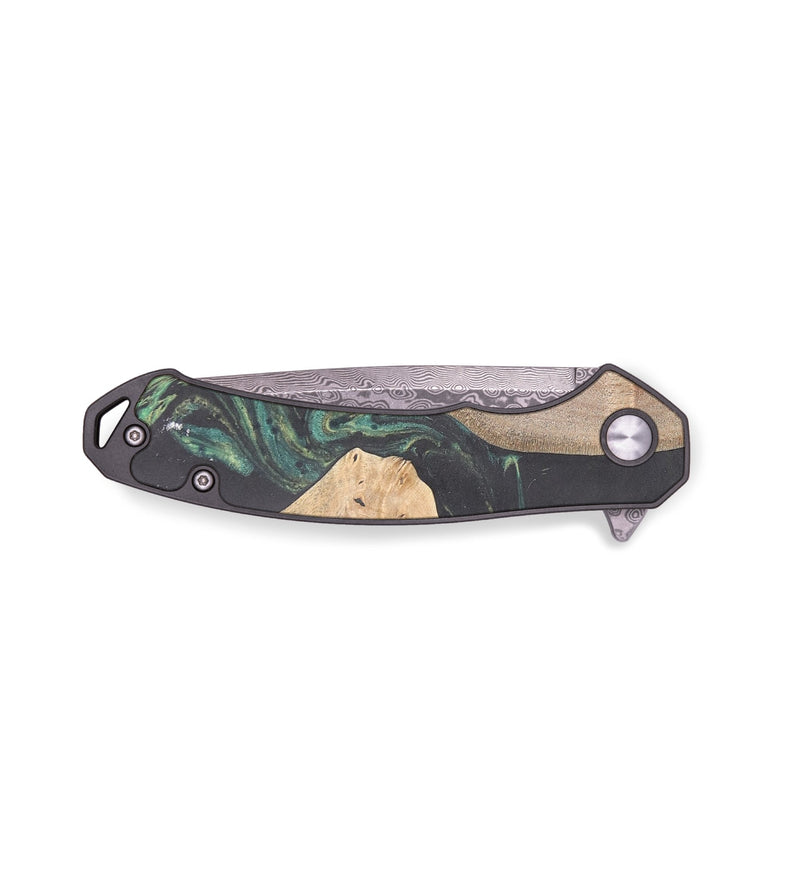 EDC Wood+Resin Pocket Knife - Lexi (Green, 696929)
