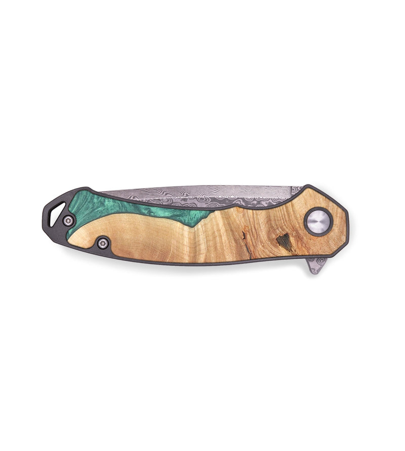 EDC Wood+Resin Pocket Knife - Elias (Green, 696930)